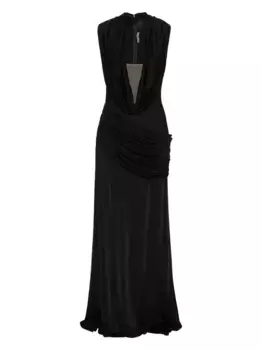 Платье макси с глубоким вырезом David Koma, черный