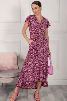 Платье макси с глубоким вырезом и запахом Lola Jolie Moi, фиолетовый