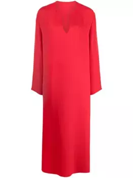 Платье макси с глубоким вырезом VALENTINO GARAVANI, красный