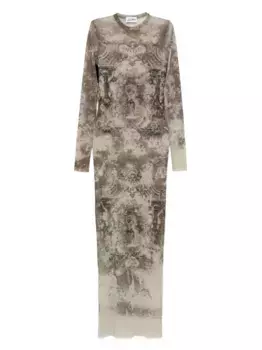 Платье макси с графическим принтом Jean Paul Gaultier, нейтральный