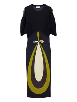 Платье макси с графическим принтом PUCCI, черный