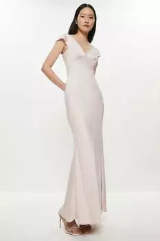 Платье макси с капюшоном и рукавами ангела Coast, розовый