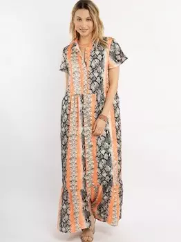 Платье макси с коротким рукавом Izia, мультиколор