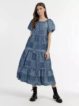 Платье макси с короткими рукавами Dreimaster, синий