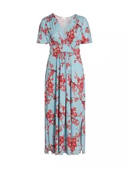 Платье макси с короткими рукавами Vienna Kiyonna, вишневый