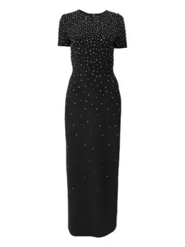 Платье макси с кристаллами Carolina Herrera, черный