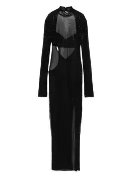 Платье макси с кристаллами RUBINI, черный