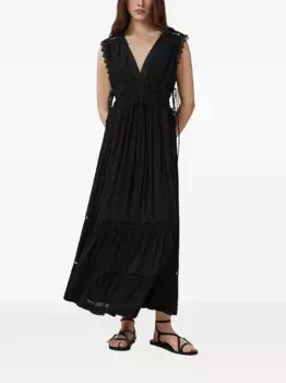 Платье макси с кружевной отделкой Xanthe AllSaints, черный