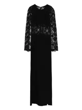 Платье макси с кружевной вставкой Ermanno Scervino, черный