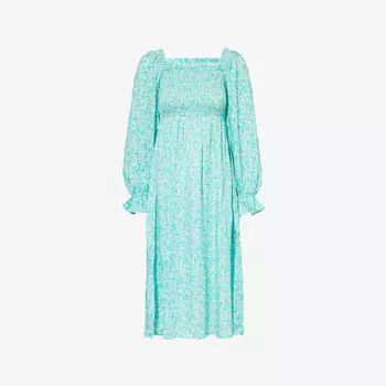 Платье макси с квадратным вырезом от Nancy Aspiga, зеленый