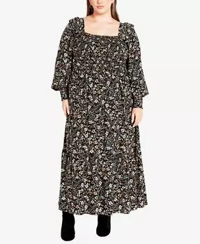 Платье макси с квадратным вырезом Sadie размера плюс Avenue, черный