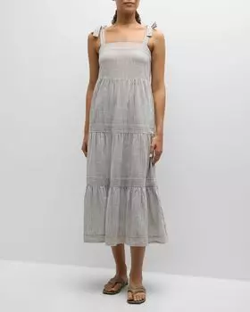 Платье макси с квадратным вырезом в полоску Shoreline Tommy Bahama, цвет Tea Leaf