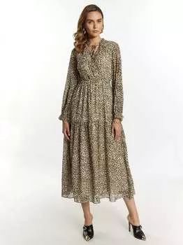Платье макси с леопардовым принтом Faina, мультиколор