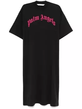 Платье макси с логотипом Palm Angels, черный