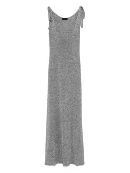 Платье макси с люрексом Roberto Collina, серебряный