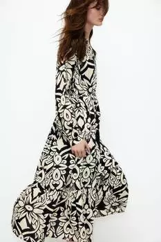 Платье макси с многоярусной юбкой H&M, мультиколор