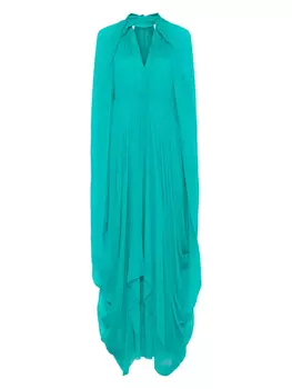 Платье макси с накидкой Alberta Ferretti, зеленый