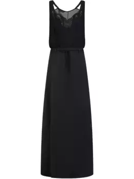 Платье макси с нашивками BALENCIAGA, черный