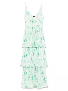 Платье макси с оборками и узором Maje, зеленый