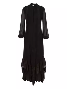 Платье макси с оборками Philosophy Di Lorenzo Serafini, черный