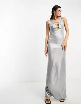 Платье макси с окантовкой спереди ASOS DESIGN