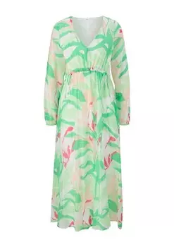 Платье макси s.Oliver BLACK LABEL Dress, зеленый