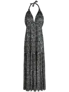 Платье макси с открытой спиной и жемчужным принтом Vilebrequin