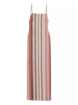 Платье макси с открытой спиной Missoni, красный