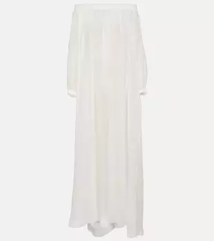 Платье макси с открытыми плечами ALAA, белый