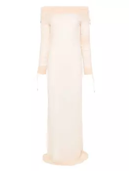 Платье макси с открытыми плечами Atlein, нейтральный