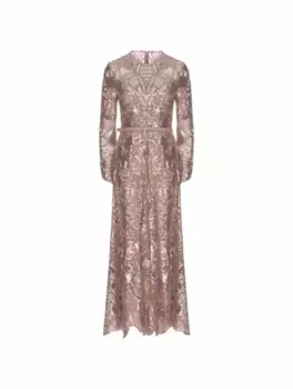 Платье макси с пайетками Elie Saab, розовый