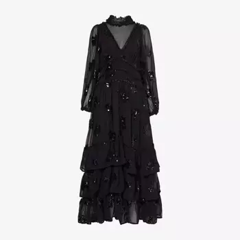 Платье макси с пайетками и цветами Gala Sister Jane, черный
