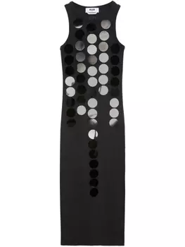 Платье макси с пайетками MSGM, черный