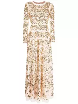Платье макси с пайетками Needle & Thread, розовый