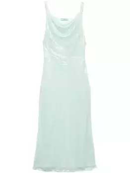 Платье макси с пайетками Prada, зеленый
