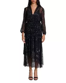 Платье макси с пайетками Reota Maje, черный