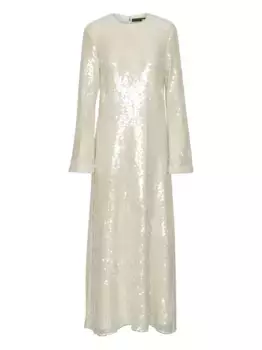 Платье макси с пайетками ROTATE BIRGER CHRISTENSEN, белый