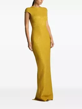 Платье макси с пайетками St. John, желтый