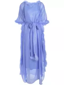 Платье макси с перьями Baruni, синий