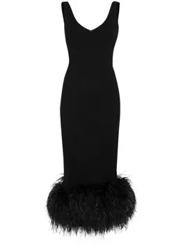 Платье макси с перьями Loulou, черный