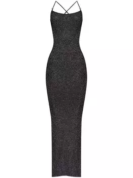 Платье макси с перекрещивающимися бретелями MISBHV, черный