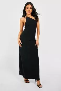 Платье макси с платьем на одну плечу на спине Boohoo, зеленый