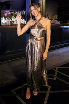 Платье макси с плиссировкой Luisa Style Cheat, золотой