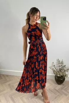 Платье макси с плиссировкой Luisa Style Cheat, оранжевый