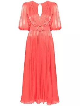 Платье макси с поясом и эффектом металлик Costarellos, оранжевый