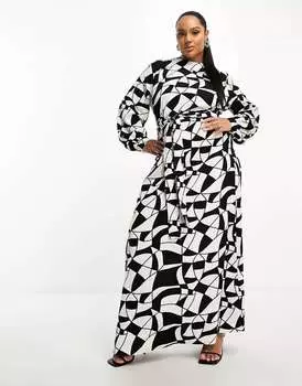 Платье макси с поясом и поясом ASOS DESIGN Curve