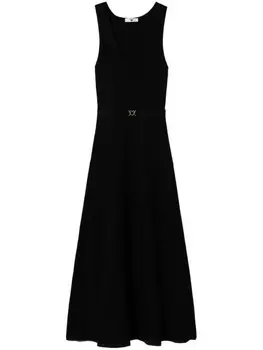 Платье макси с поясом TWINSET, черный