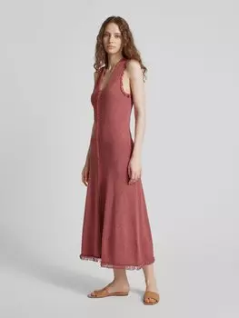 Платье макси с потертостями Stefanel, фиолетовый