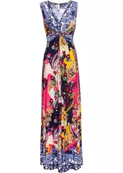 Платье макси с принтом Bodyflirt Boutique, синий