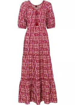 Платье макси с принтом из экологически чистой вискозы Bodyflirt, черный